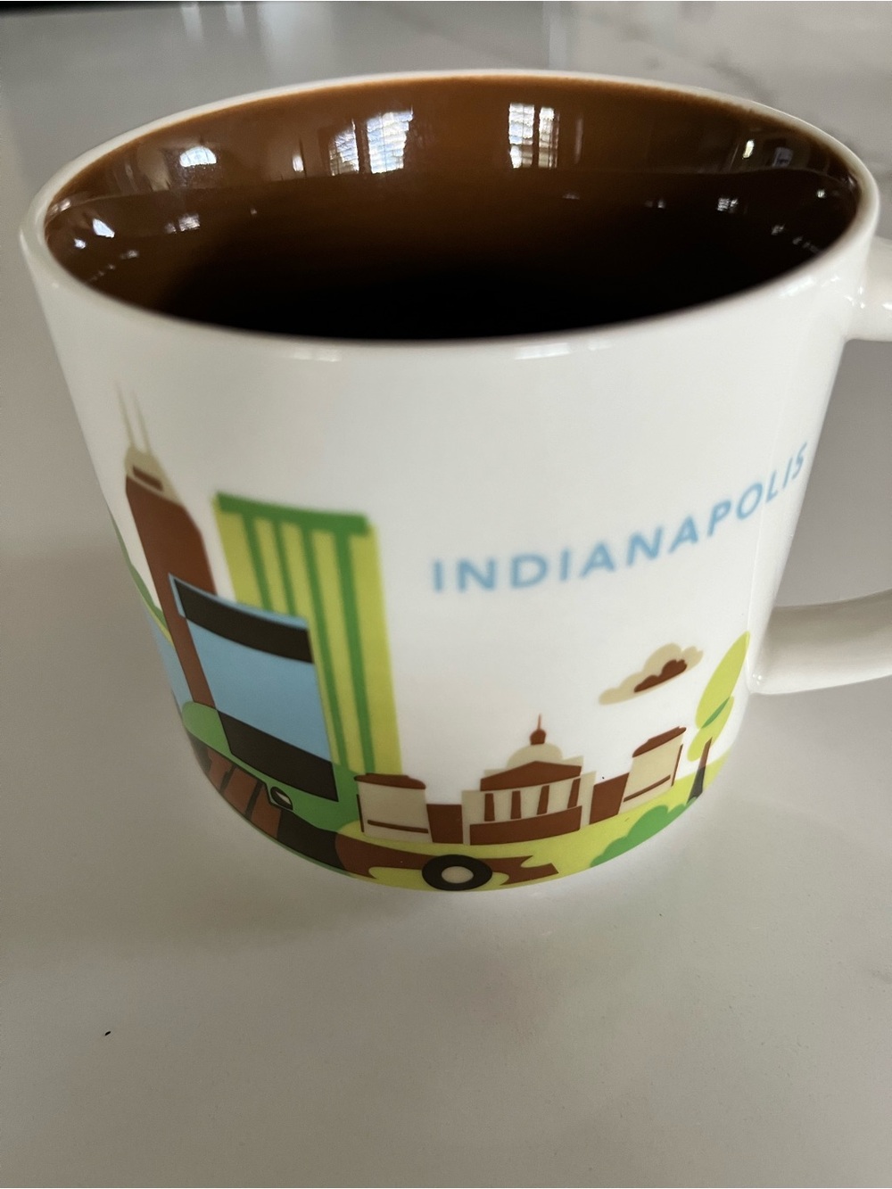 Starbucks Indianapolis Skyline Mug - White, Brown, Green